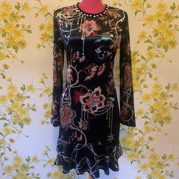 long sleeve velvet dress size M - Picture 1 of 13